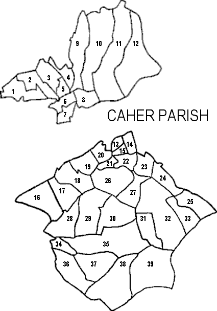Townlands in Caher Civil Parish