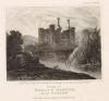 An engraving by J. Graig of the remains of Carlow Castle showing chimneys from a drawing by G. Gabrielle